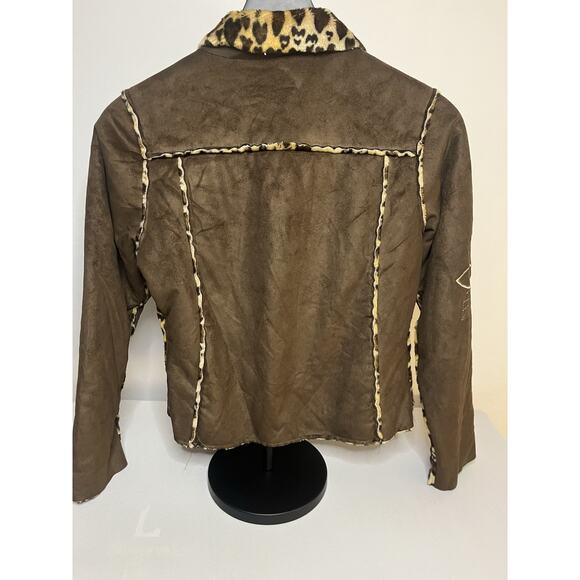 Iz Byer California Reversible Women’s Cheetah Print Jacket Size 7/8 - Picture 8 of 11
